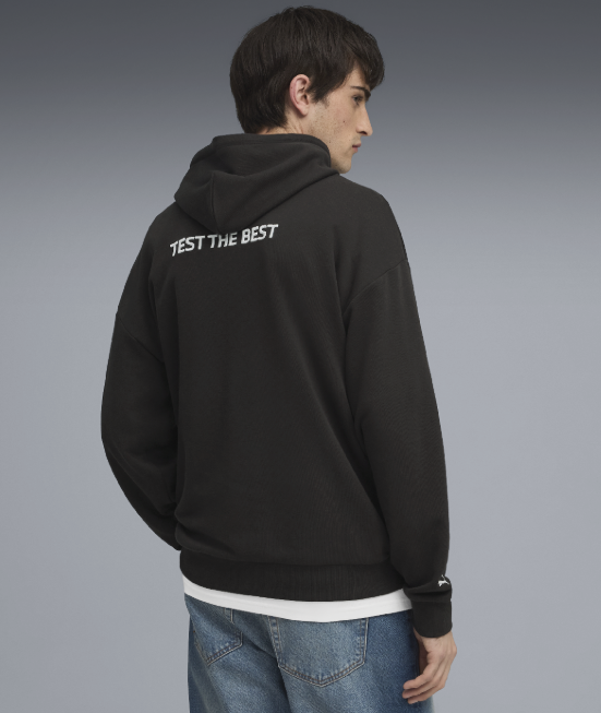 PUMA BMW 50 Years of 3 Series Unisex Slogan Hoodie Black Relaxed Fit