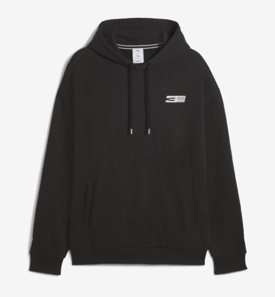 PUMA BMW 50 Years of 3 Series Unisex Slogan Hoodie Black Relaxed Fit