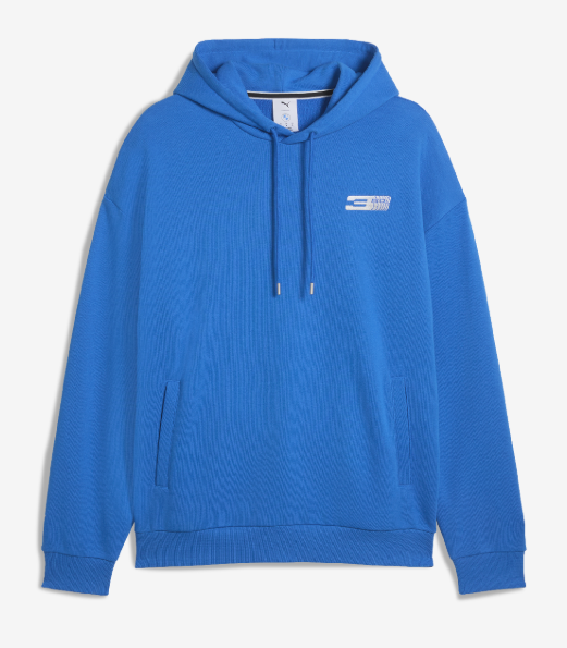PUMA BMW 50 Years of 3 Series Unisex Slogan Hoodie Blue Relaxed Fit