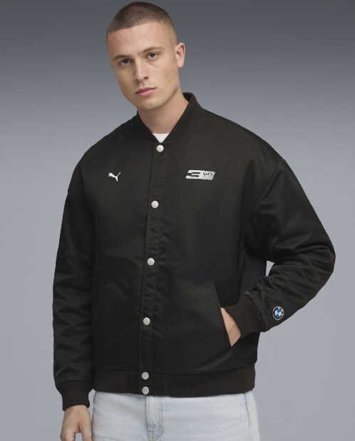 PUMA BMW 50 Years of 3 Series Freude Unisex Bomber Jacket Black Relaxed Fit