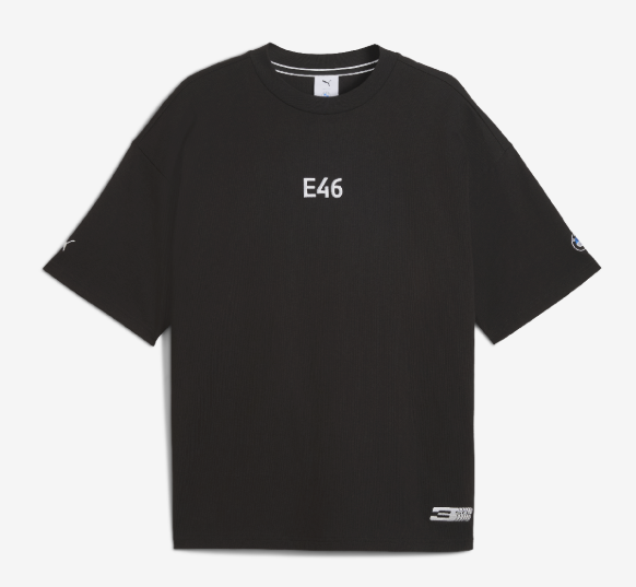 PUMA BMW 50 Years of 3 Series E46 Graphic Car Unisex T-Shirt Black Relaxed Fit