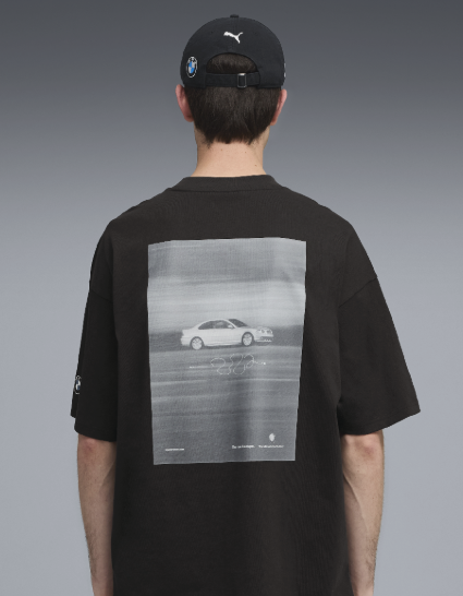 PUMA BMW 50 Years of 3 Series E46 Graphic Car Unisex T-Shirt Black Relaxed Fit